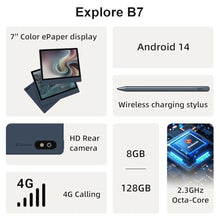 Load image into Gallery viewer, Bigme 7 Inch Color eBook Reader with Stylus for Note-Taking, 4G Connectivity, 8+128GB, DarkBlue_786