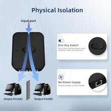Load image into Gallery viewer, Binardat Gigabit Network Switcher, Passive Ethernet Selector, in/Out to A or B Network, Bidirectional Manual Switcher, No Power Required, Black_3195