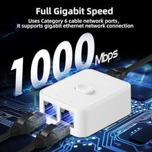 Load image into Gallery viewer, Binardat Gigabit Network Switcher, Passive Ethernet Selector, in/Out to A or B Network, Bidirectional Manual Switcher, No Power Required (White)_6227