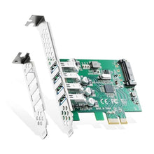 Load image into Gallery viewer, Binardat PCIE to 4 Ports USB 3.0 Expansion Card, Self-Powered, Low Profile Bracket, USB3 Hub Controller Adapter for Windows 10/11_1