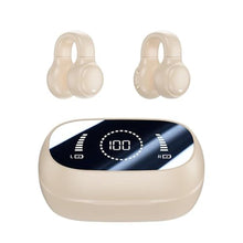 Load image into Gallery viewer, Bitstik Open-Ear Wireless Headphones Bluetooth Clip On Mini Earbuds Charging Case Ear Buds Sports Bone Conduction Headphones Earphones for Workout Running Driving Walking (Beige)_1