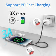 Load image into Gallery viewer, Bkduice 6 Inch USB C to Lightning Cable Short, 3 Pack MFi Certified Braided 0.5ft Type C to Lightning Cable Fast Charging for iPhone 14 13 12 11 Pro Max XR XS SE, Black_1464