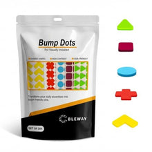 Load image into Gallery viewer, BLEWAY Bump Dots for Visually Impaired 200 Pcs Combo Pack(Yellow&Red&Blue&Purple&Green) - Low Vision Aids Braille Stickers Raised Tactile Dots for Elderly, Blind, Yellowredbluepurple_1682