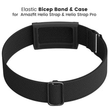 Load image into Gallery viewer, BlikWyt Elastic Bicep Band for Amazfit Helio, Flexible Arm & Ankle Strap with Integrated Protective Holder, Soft Breathable Adjustable Solo Loop for All-Day Wear (Starlight)_639