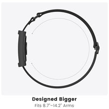 Load image into Gallery viewer, BlikWyt Elastic Bicep Band for Amazfit Helio, Flexible Arm & Ankle Strap with Integrated Protective Holder, Soft Breathable Adjustable Solo Loop for All-Day Wear (Starlight)_641