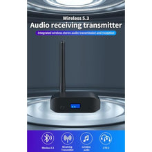 Load image into Gallery viewer, Bluetooth 5.3 Receiver for Home Stereo Adapter for HiFi Music Streaming, Wired Speakers,with AUX 3.5mm/USB-C Data Cable, Long Range,Low Latency and HD Audio, Black_1585