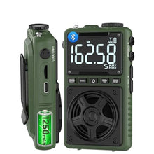 Load image into Gallery viewer, Bluetooth AM FM Shortwave Radio with NOAA Weather Alert,1250mAh Rechargeable Portable Pocket Radio with Best Reception,5W Big Speaker, Digital Tuner and Earphone,Support SD Card and USB MP3 Player, Green_1