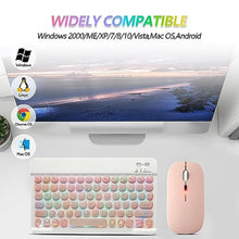 Load image into Gallery viewer, Bluetooth Keyboard and Mouse Combo for iPad - Rechargeable Wireless Keyboard & Mouse with 7-Color Backlit Compatible with iPad 9th/8th Gen, iPad Pro/Air/Mini, iPhone14/13/12 Pro, Round Keys Pink_6665