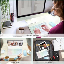 Load image into Gallery viewer, Bluetooth Keyboard and Mouse Combo for iPad - Rechargeable Wireless Keyboard & Mouse with 7-Color Backlit Compatible with iPad 9th/8th Gen, iPad Pro/Air/Mini, iPhone14/13/12 Pro,(10 inch Blue)_6463