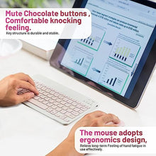 Load image into Gallery viewer, Bluetooth Keyboard and Mouse Combo Rechargeable Portable Wireless Keyboard Mouse Set for Apple iPad iPhone iOS 13 and Above Samsung Tablet Phone Smartphone Android Windows (10 inch Pink)_6716