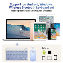 Load image into Gallery viewer, Bluetooth Keyboard and Mouse Combo Rechargeable Portable Wireless Keyboard Mouse Set for Apple iPad iPhone iOS 13 and Above Samsung Tablet Phone Smartphone Android Windows (10 inch Purple)_6736