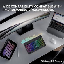 Load image into Gallery viewer, Bluetooth Keyboard & Mouse Combo for iPad - Rechargeable RGB Wireless Set with 7-Color Backlit, Compatible with iPad 10th/9th/8th Gen, iPad Pro/Air/Mini (Black)._5709