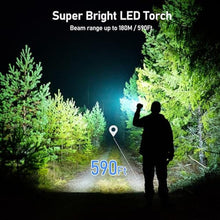 Load image into Gallery viewer, Blukar Rechargeable Flashlight, Super Bright Adjustable Focus Flashlights, Black_1263