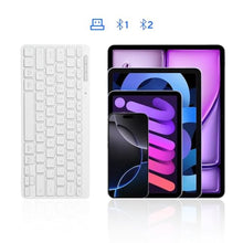 Load image into Gallery viewer, Bnnwa Multi-Device Wireless Bluetooth Keyboard Compact Slim Wireless Keyboards Compatible with Windows, Mac, Android, iPad, Easy-Switch up to 3 Devices, Dual-Mode (2 x Bluetooth + USB 2.4G) (White)_730
