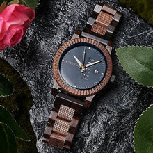 Load image into Gallery viewer, BOBO BIRD Mens Wooden Watch Analog Quartz with Week Display Lightweight Handmade Wood Wrist Watch for Men (Blue)_349