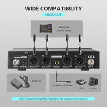 Load image into Gallery viewer, Boeska Wireless Microphone System, 4x50 Channels Cordless Handheld Microphones, 200FT UHF Range, Mics with Stable Signal Transmission for Karaoke Singing Party Church Wedding PA Speaker, Black_110