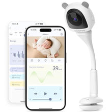 Load image into Gallery viewer, BOOPOO 2K Baby Sleep Breathing Monitor Camera for Newborn & Crib Mount, 5G Wi-Fi, Nursery Night Light, Sensor-Free, Sound/Motion/Cry Tracking Notification, Night Vision, No Monthly Fee, White_1