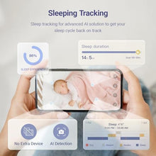 Load image into Gallery viewer, BOOPOO 2K Baby Sleep Breathing Monitor Camera for Newborn & Crib Mount, 5G Wi-Fi, Nursery Night Light, Sensor-Free, Sound/Motion/Cry Tracking Notification, Night Vision, No Monthly Fee, White_2021