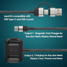 Load image into Gallery viewer, BOVIPO 2-in-1 Magnetic Charging Cable Compatible with Ray-Ban Meta Display Neural Band & Case, Fast Charger Compatible with Ray-Ban Meta Display Accessories_691