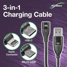 Load image into Gallery viewer, BoxWave Cable Compatible with Sony Cyber-Shot DSC-HX99 - MagnetoSnap PD AllCharge Cable (100W), Magnet Charging Braided USB Type-C Micro - Jet Black, JetBlack_935
