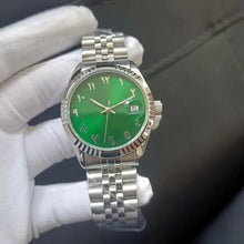 Load image into Gallery viewer, Boyarca Luxury Steel Arabic Numbers Mechanical Watches Automatic Movement Urdu Numerals Mechanical Watch 38mm Men's Wrist Watch with Luminous Waterproof Date (Green)_3654