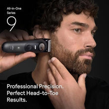 Load image into Gallery viewer, Braun All-in-One Series 9 Mens Electric Beard Trimmer, Hair Clipper, Shaver & Razor for Face, Hair & Body, AIO 9535 with Gillette Labs Razor, Cordless, SlateGreyMetallic_2153