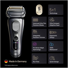 Load image into Gallery viewer, Braun Electric Razor for Men Series 9 PRO+ Electric Foil Shaver with Precision Trimmer, Charging Stand, Face, Beard Clippers, 9617s, Silver_881