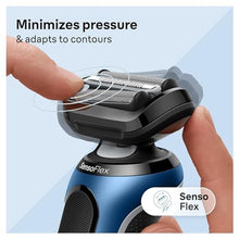 Load image into Gallery viewer, Braun Electric Shaver for Men, Series 6 6120s, Wet & Dry Shave, Turbo & Gentle Shaving Modes, with Precision Trimmer & Pouch, Blue_83