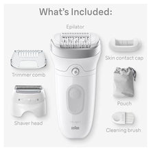 Load image into Gallery viewer, Braun Epilator Silk-pil 7, Hair Removal Device, Women Shaver & Trimmer, Wet and Dry, Wide Head, Includes Shaver Head and Trimmer Comb, SE7-041, Silver, GreySilver_3922