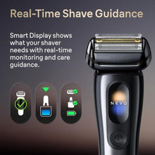 Load image into Gallery viewer, Braun NEVO Men's Electric Shaver with World's 1st AeroTouch Technology, Includes Premium 7in1 Care System, Power Travel Case, Smart Display. Braun's Best Electric Razor, 17010C, Black_701