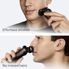 Load image into Gallery viewer, Braun Series 5 Electric Shaver for Men, Wet & Dry Foil Razor, Precision Trimmer Attachment, Body Groomer Attachment, Charging Stand, Travel Case, Black 5155cs_2156