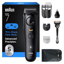 Load image into Gallery viewer, Braun Series 7 All-in-One Beard & Body Grooming Kit for Men, Cordless Trimmer, Hair Clippers & Shaver for Face, Hair & Body with Gillette ProGlide Razor, AIO 7530, MatteBlack_1