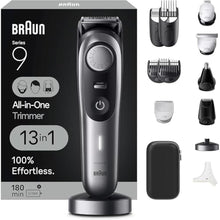 Load image into Gallery viewer, Braun Series 9 All-in-One Multi Grooming Kit for Men, 13-in-1 Beard Trimmer, Body Groomer, Hair Clipper and Manscaping for Face & Body, 9440, Silver_1