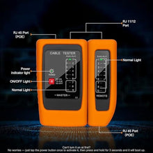 Load image into Gallery viewer, Brileine Network Cable Tester and Ethernet Tester with POE Detection, OrangeBlack_279