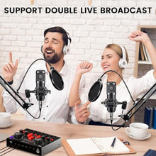 Load image into Gallery viewer, Brvomussy Podcast Equipment Bundle for 2, Audio Interface with Voice Changer Condenser Microphone for Gamer, All-in-One Audio Mixer Perfect for Live Streaming, Singing, YouTube, Gaming_2672