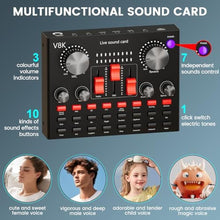 Load image into Gallery viewer, Brvomussy Podcast Equipment Bundle for 2, Audio Interface with Voice Changer Condenser Microphone for Gamer, All-in-One Audio Mixer Perfect for Live Streaming, Singing, YouTube, Gaming_2674