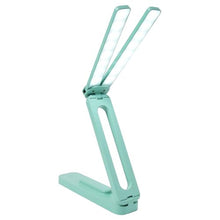 Load image into Gallery viewer, Bsdgeclogy Foldable and Adjustable LED Desk Lamp, Dual Head Portable Book Light with Stepless Dimming and 3 Color Modes for Bedside, Reading or Travel(Blue)_1