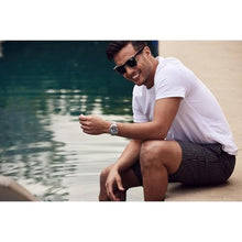 Load image into Gallery viewer, Bulova Men's Oceanographer Snorkel GMT Stainless Steel Watch, Blue and Red Bidirectional Rotating Bezel, Bezel, Blue Dial Style:96B405, Silver_7195
