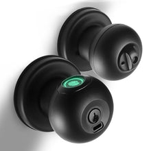 Load image into Gallery viewer, Buoan Fingerprint Door Lock, Smart Fingerprint Door Knob with Lock, Biometric Black Door Lock, Keyless Thumbprint Entry Door Lock for Bedrooms, Hotels, Apartments, Offices and Garages_1