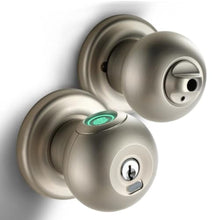 Load image into Gallery viewer, Buoan Fingerprint Door Lock, Smart Fingerprint Door Knob with Lock, Biometric Door Lock, Keyless Thumbprint Entry Door Lock for Bedrooms, Hotels, Apartments, Offices and Garages, Silver_1
