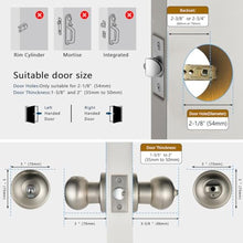Load image into Gallery viewer, Buoan Fingerprint Door Lock, Smart Fingerprint Door Knob with Lock, Biometric Door Lock, Keyless Thumbprint Entry Door Lock for Bedrooms, Hotels, Apartments, Offices and Garages, Silver_5996