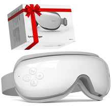 Load image into Gallery viewer, Burrki Eye Massager with Heat, Birthday Gifts for Mom Dad Her Him, Heated Eye Massager for Migraines with Compression and Bluetooth, Reduce Eyes Strain, Dark Circles and Improve Sleep, White_1