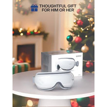 Load image into Gallery viewer, Burrki Eye Massager with Heat, Birthday Gifts for Mom Dad Her Him, Heated Eye Massager for Migraines with Compression and Bluetooth, Reduce Eyes Strain, Dark Circles and Improve Sleep, White_949