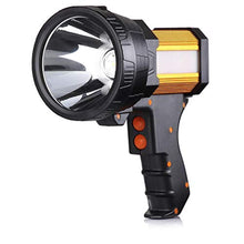 Load image into Gallery viewer, BUYSIGHT Rechargeable Spotlight,2000000 Lumens Spot Lights Hand held High lumens Large Flashlight Handheld Spotlight Lightweight and Super Bright Flashlight (Aluminium_Alloy Golden), AluminiumAlloyGolden_1
