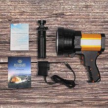 Load image into Gallery viewer, BUYSIGHT Rechargeable Spotlight,2000000 Lumens Spot Lights Hand held High lumens Large Flashlight Handheld Spotlight Lightweight and Super Bright Flashlight (Aluminium_Alloy Golden), AluminiumAlloyGolden_4462