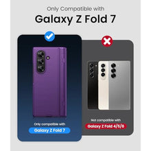Load image into Gallery viewer, BXYJY for Samsung Galaxy Z Fold 7 Slim Case with Stand, Glass Screen Protector, Full Hinge Protection, Thin & Rugged, Shockproof Protective Phone Case Cover for Samsung Galaxy Z Fold7 2025, Purple, DarkPurple_4409