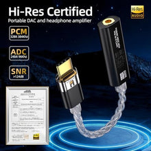 Load image into Gallery viewer, BZINK USB C to 3.5mm with CX31993 & MAX97220 DAC Headphone Adapter, Black_607