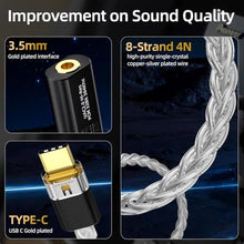 Load image into Gallery viewer, BZINK USB C to 3.5mm with CX31993 & MAX97220 DAC Headphone Adapter, Black_608