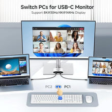 Load image into Gallery viewer, Cable Matters 20Gbps USB C KVM Switch for 2 Computers, 140W PD Charging, Silver_735