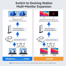 Load image into Gallery viewer, Cable Matters 20Gbps USB C KVM Switch for 2 Computers, 140W PD Charging, Silver_737